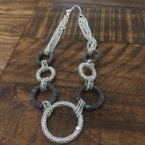 Silver rings necklace